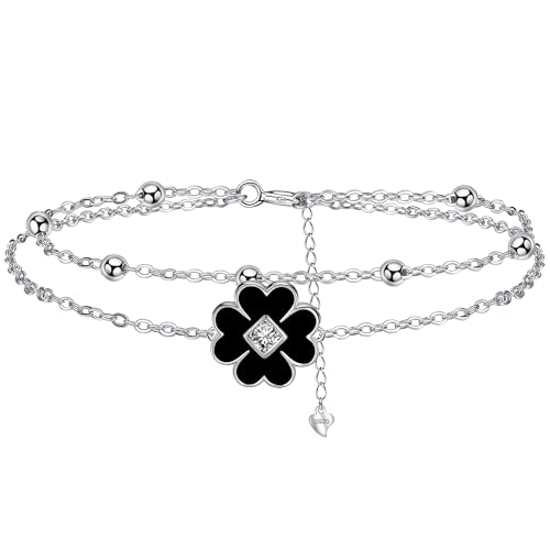 J.MUEN Kleeblatt Armband Damen Silber 925, Schmuck für Freundin Frau Mutter Tochter von J.MUEN