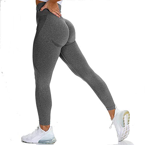 J.May Damen Sport Leggings Lange Blickdicht Sporthose Yogahose Fitnesshose Streetwear Strumpfhosen mit Hohe Taille für Workout Gymnastik Yoga (Grau, M) von J.May