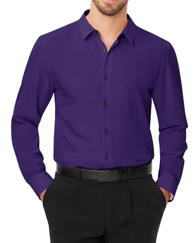 J.VER Bussiness Herren Langarmhemd Lässige Elastisch Alltagshemd Bügelfrei Pflegeleicht Anzugshemd Party Hiking Herbst Hemd,Violett,3XL J.VER Bussiness Herren Langarmhemd Lässige Elastisch Alltagshemd Bügelfrei Pflegeleicht Anzugshemd Party Hiking Herbst Hemd,Violett,3XL von J.VER