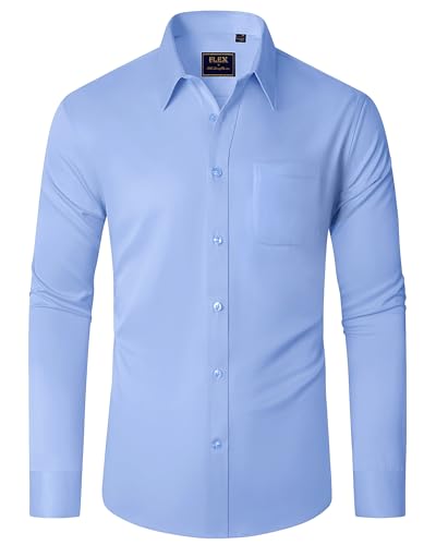 J.VER Hemd Herren Graublau Langarmshirt Modern Fit Herrenhemden Freizeithemden Bügelleichtes Businesshemd von J.VER