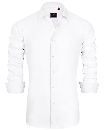 J.VER Herren Casual Langarm Stretch Kleid Hemd faltenfrei Regular Fit Button Down Shirts - - 3X-Groß von J.VER