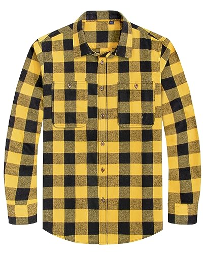 J.VER Herren Flanell Plaid Shirts Langarm Regular Fit Button Down Casual - - X-Groß von J.VER