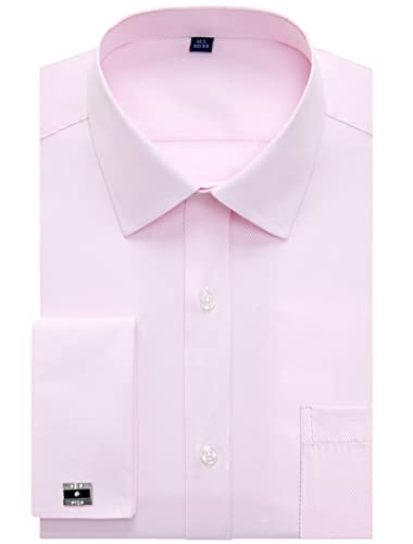 J.VER Herren-Manschettenknöpfe, Normale Passform, Lange Ärmel, breiter Kragen, Metall-Manschettenknöpfe, Pink, 46 cm Hals 86 cm- 89 cm Ärmel J.VER Herren-Manschettenknöpfe, Normale Passform, Lange Ärmel, breiter Kragen, Metall-Manschettenknöpfe, Pink, 46 cm Hals 86 cm- 89 cm Ärmel von J.VER
