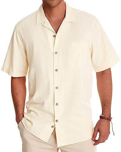 J.VER Leinenhemd Herren Kurzarm Sommerhemd Herren Linen Shirts Herren Bügelfrei Strandhemd Einkaufen Gaststätten Hemden für Berufspendler,Apricot,M J.VER Leinenhemd Herren Kurzarm Sommerhemd Herren Linen Shirts Herren Bügelfrei Strandhemd Einkaufen Gaststätten Hemden für Berufspendler,Apricot,M von J.VER