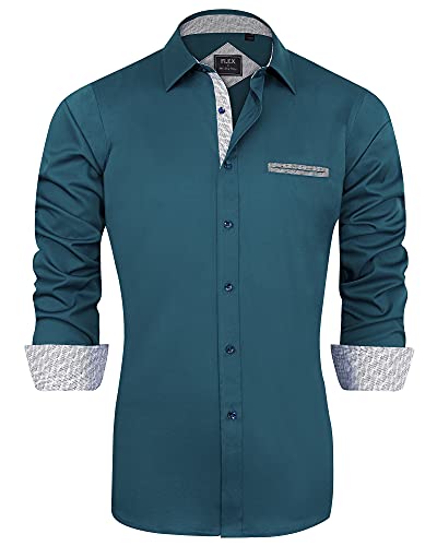 J.VER Herren Hemd Regular Fit Langarm Herrenhemden Freizeithemd Regular Businesshemd Elastiscer Musterhemd,Dunkelgrün Grau,XXL J.VER Herren Hemd Regular Fit Langarm Herrenhemden Freizeithemd Regular Businesshemd Elastiscer Musterhemd,Dunkelgrün Grau,XXL von J.VER