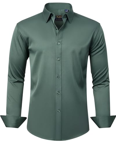 J.VER Herren Hemd Unifarben Stretch Langarm männer Hemden Regular fit Herrenhemden Freizeithemden Bügelleichtes Businesshemd Anzug Hemd,Grün,L J.VER Herren Hemd Unifarben Stretch Langarm männer Hemden Regular fit Herrenhemden Freizeithemden Bügelleichtes Businesshemd Anzug Hemd,Grün,L von J.VER