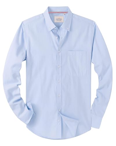J.VER Oxford Herren Hemd Bügelfrei Regular Fit HerrenHemden Langarm Casual Oberhemd aus Baumwolle Button Down Hemden Faltenfrei Freizeithemd mit Tasche,Hellblau,XXL J.VER Oxford Herren Hemd Bügelfrei Regular Fit HerrenHemden Langarm Casual Oberhemd aus Baumwolle Button Down Hemden Faltenfrei Freizeithemd mit Tasche,Hellblau,XXL von J.VER