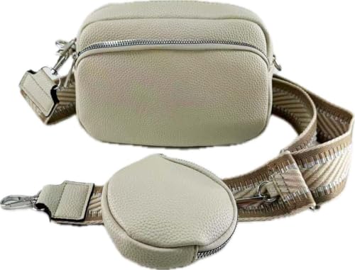 Clutch Crossbody Tasche mit Taschegurt Gürteltasche Umhängetasche (Beige) von J26