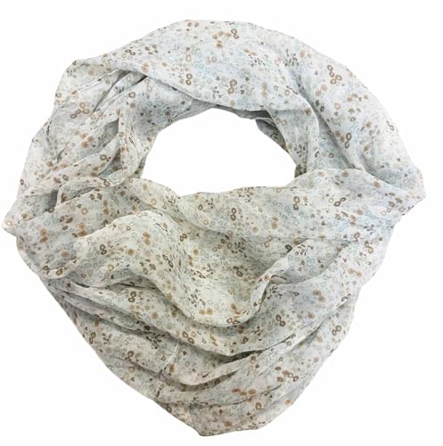 J26 Blume Blümchen Rose Seide Sommer Loop Farbverlauf Silk Uni Rundschal Schlauchschal Stola Schal leicht Tuch (Khaki #1) von J26