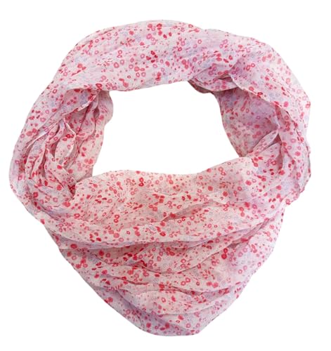 J26 Blume Blümchen Rose Seide Sommer Loop Farbverlauf Silk Uni Rundschal Schlauchschal Stola Schal leicht Tuch (Pink #1) von J26