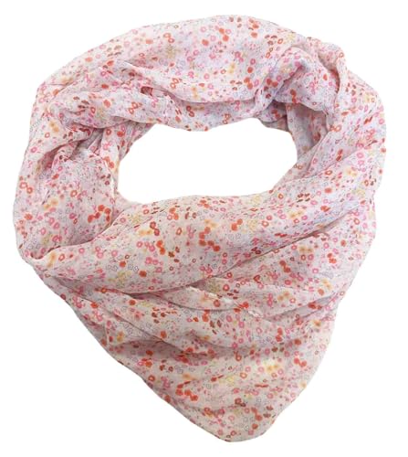 J26 Blume Blümchen Rose Seide Sommer Loop Farbverlauf Silk Uni Rundschal Schlauchschal Stola Schal leicht Tuch (Rot #1) von J26