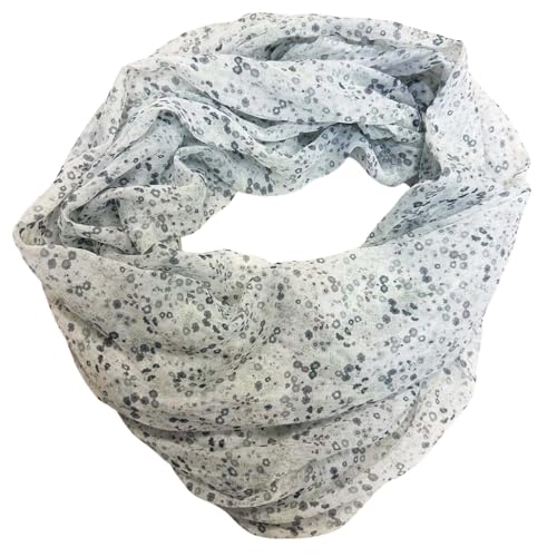 J26 Blume Blümchen Rose Seide Sommer Loop Farbverlauf Silk Uni Rundschal Schlauchschal Stola Schal leicht Tuch (Schwarz #1) von J26