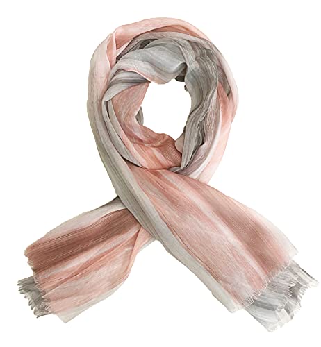 J26 Farbverlauf Seide Tuch XL Schal Silk Seidenschal Seindentuch Regenbogen Rainbow Halstuch Sommer Hochwertig Leicht (Grau) von J26