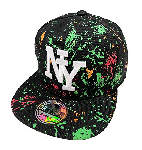 J26 Kids Kinder Snapback Teenies USA Cap Teenie Kappe Basecap Mütze Trucker Cappy Sport NY (Schwarz Grün) von J26