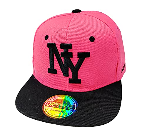 J26 Kids Kinder Snapback USA Cap Teenie Kappe Basecap Mütze Trucker Cappy Sport NY (Pink Schwarz) von J26