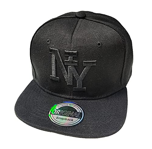 J26 Kids Kinder Snapback USA Cap Teenie Kappe Basecap Mütze Trucker Cappy Sport NY (Schwarz) von J26