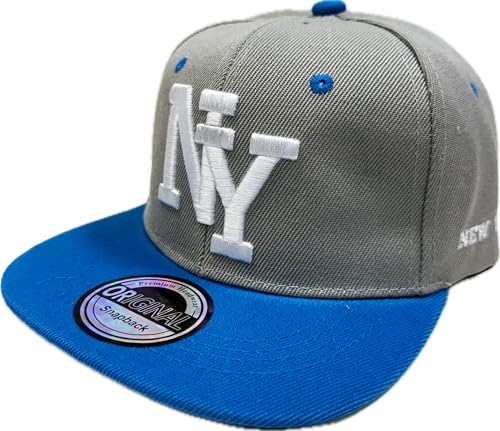 J26 Kids Kinder Snapback USA Cap Teenie Kappe Basecap Mütze Trucker Cappy Sport NY (Türkis Grau) von J26