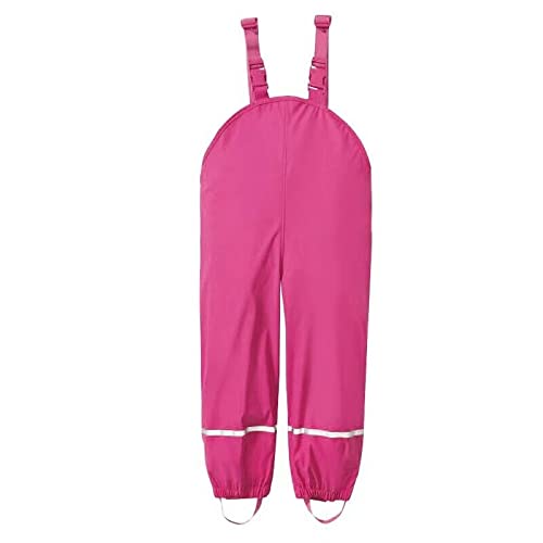 J26 Kinder Baby Matschhose Hose Regenhose Mädchen Junge Schlammhosen Wind und wasserdicht (98/104, Rose), 4 Jahre von J26