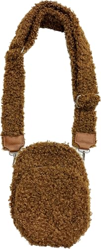 J26 Teddyfell Umhängetasche Gürteltasche Crossbody Bauchtasche Gurt Unifarbe Unisex (Braun) von J26