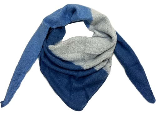 J26 XXL Dreiecksschal Winter Unisex Dreieck Strickschal Schal Wolle Stola Fashion (Jeansblau) von J26