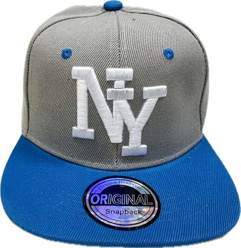 Snapback USA Cap Teenie Erwachsene Kappe Basecap Mütze Trucker Cappy Sport NY Teenie Grafiti Style (DE/NL/SE/PL, Alphanumerisch, Einheitsgröße, Grau Türkis) von J26