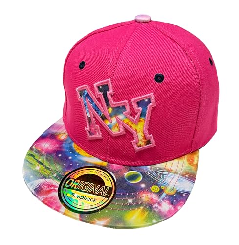 Snapback USA Cap Teenie Erwachsene Kappe Basecap Mütze Trucker Cappy Sport NY Teenie Grafiti Style (DE/NL/SE/PL, Alphanumerisch, Einheitsgröße, Pink Planet) von J26