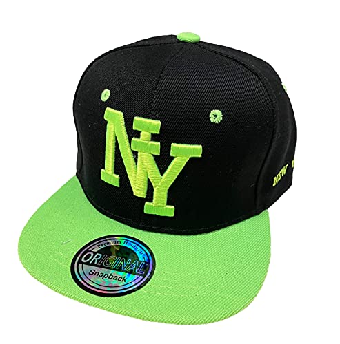 Snapback USA Cap Teenie Erwachsene Kappe Basecap Mütze Trucker Cappy Sport NY Teenie Grafiti Style (DE/NL/SE/PL, Alphanumerisch, Einheitsgröße, Schwarz Grün) von J26