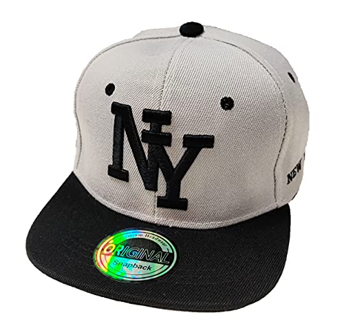 Snapback USA Cap Teenie Kappe Basecap Mütze Trucker Cappy Sport NY Teenie Grafiti Style (Grau Schwarz) von J26