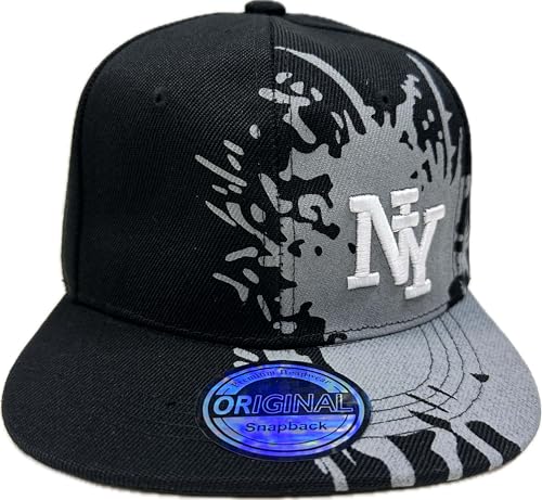 Snapback USA Cap Teenie Erwachsene Kappe Basecap Mütze Trucker Cappy Sport NY Teenie Grafiti Style (DE/NL/SE/PL, Alphanumerisch, Einheitsgröße, Schwarz Grau S) von J26