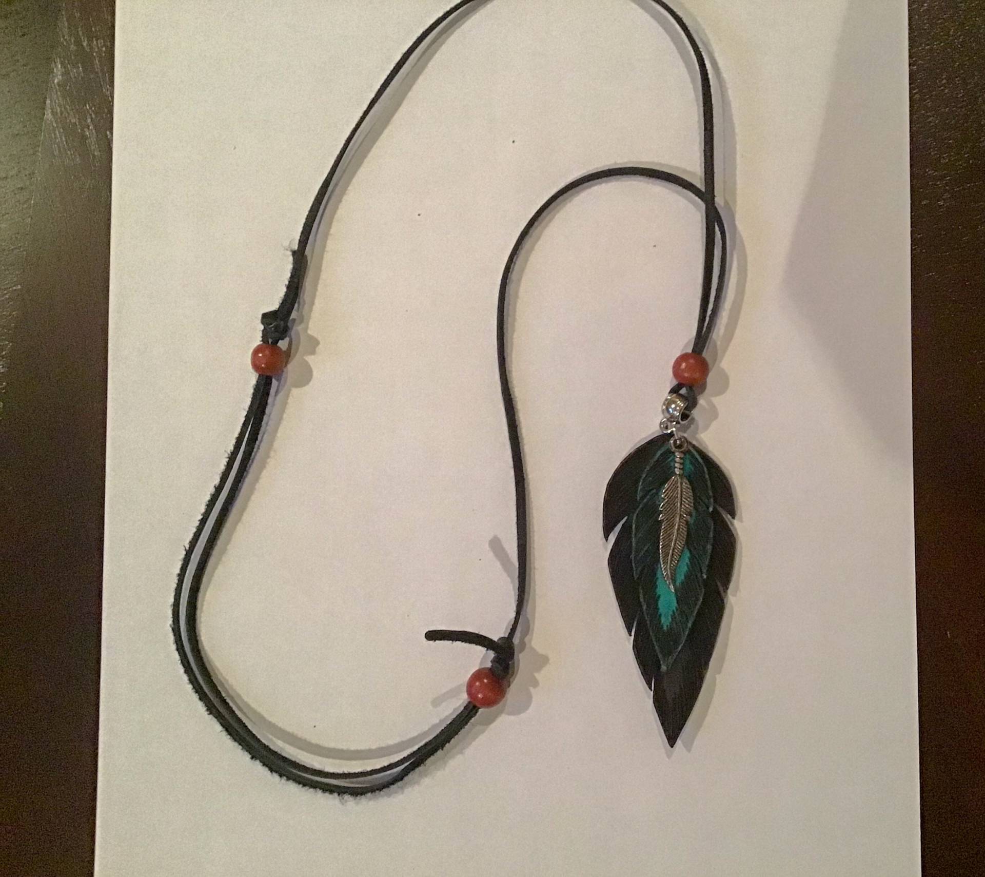 Leder Feder Halskette Leder Feder Halskette von J2CreationsCanada