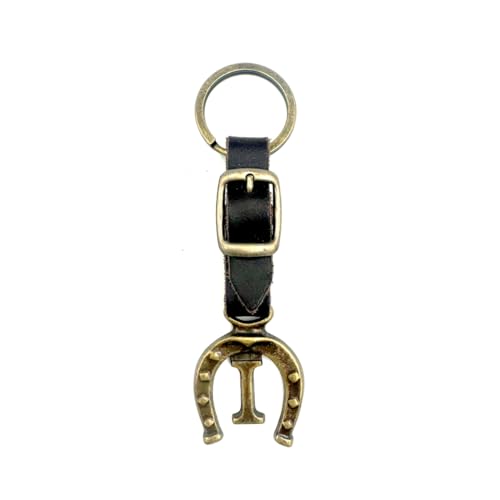 JA Horse Schlüsselanhänger Leder Kupfer Hufeisen Pferd Reiter Brief A-Z Made in Europe (I) von JA Horse