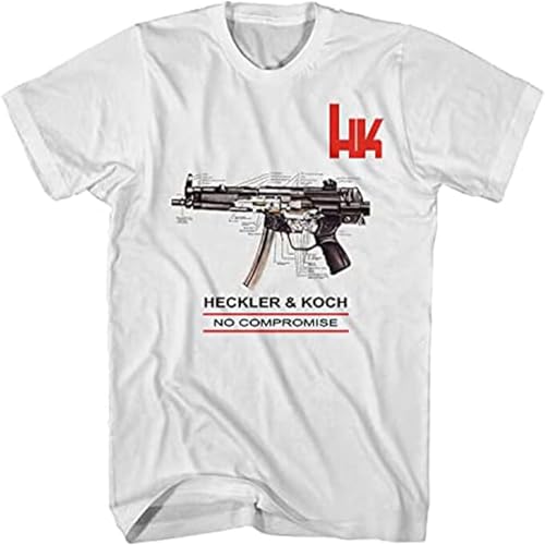 Men's HK Heckler and Koch Firearms Sniper T-Shirt White Hemden(Small) von JAAXION