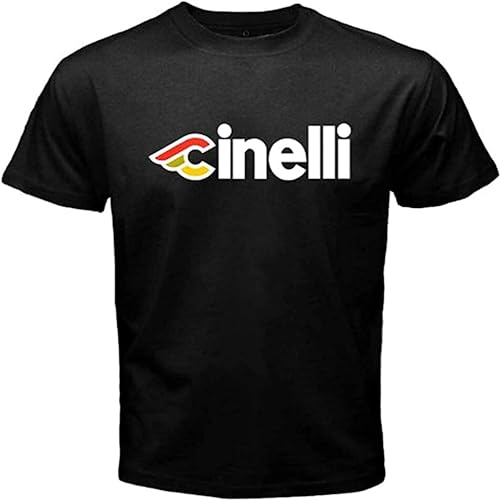 YBA New Cinelli Bicycle Bike Logo Men's Black T-Shirt_23708 Hemden(Large) von JAAXION