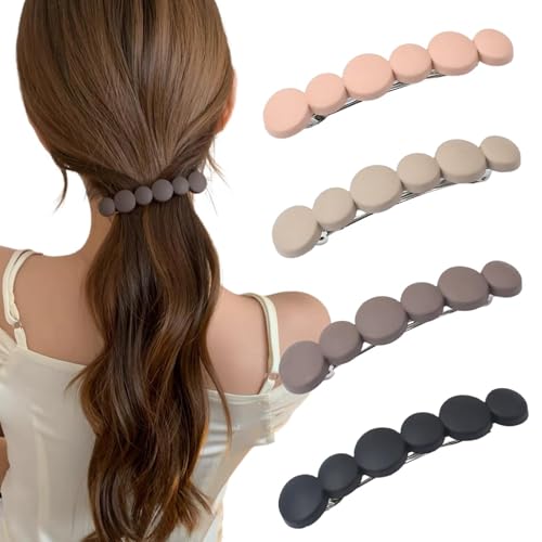 4 Stück Französische Haarspangen Damen Dünnes Haar Automatische Haarspange Klein Hair Clip Set Für Frauen Mädchen (B) von JABALUX