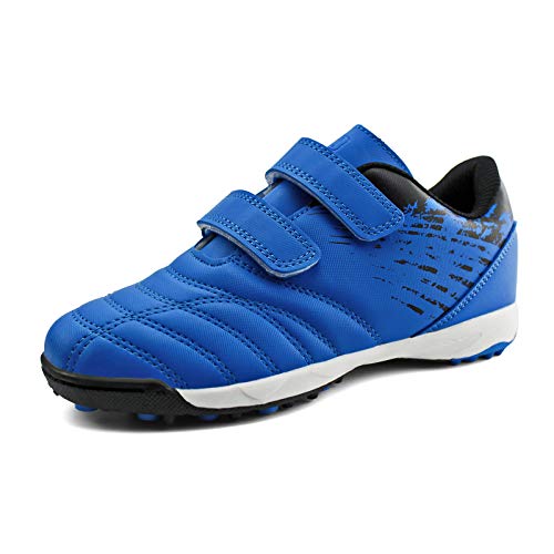 JABASIC Kinder Komfortabel Rasen Fußballschuhe Sportlich Turnschuhe (30EU,Blau) von JABASIC