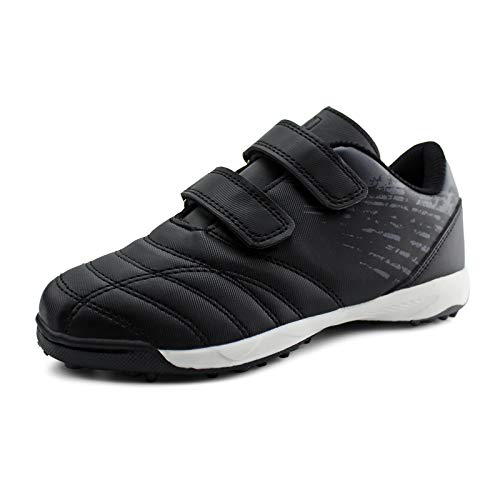 JABASIC Kinder Komfortabel Rasen Fußballschuhe Sportlich Turnschuhe (30EU,Schwarz) von JABASIC