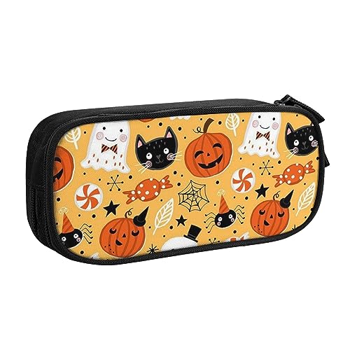 JABNOW Große Federtasche mit Halloween-Motiv, Schwarz, für Mädchen, Jungen, Studenten, Schule, Büro, College, Schwarz , Einheitsgröße, Kinderrucksack von JABNOW