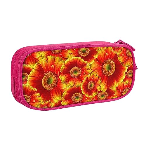 JABNOW Große Federtasche mit orangefarbenem Sonnenblumen-Aufdruck, schwarz, Stifteetui, Stifteetui, Organizer für Mädchen, Jungen, Studenten, Schule, Büro, College, rose, Einheitsgröße, Kinderrucksack von JABNOW