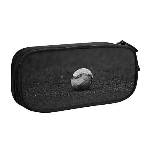 JABNOW Großes Federmäppchen mit Baseball-Aufdruck, schwarz, Stifteetui, Stifteetui, Organizer für Mädchen, Jungen, Studenten, Schule, Büro, College, Schwarz , Einheitsgröße, Kinderrucksack von JABNOW