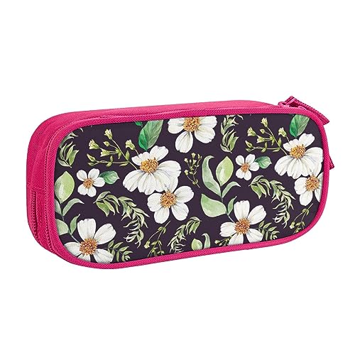 JABNOW Großes Federmäppchen mit Blumenblatt-Aufdruck, schwarz, Stifteetui, Stifteetui, Organizer für Mädchen, Jungen, Studenten, Schule, Büro, College, rose, Einheitsgröße, Kinderrucksack von JABNOW