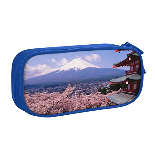 JABNOW Mount Fuji Japan-Druck-großes Federmäppchen, schwarzes Stifteetui, Stifteetui, Organizer für Mädchen, Jungen, Studenten, Schule, Büro, College, blau, Einheitsgröße, Kinderrucksack von JABNOW