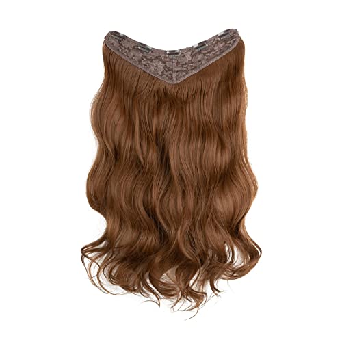 Natürliche Perücke for Frauen mit langen lockigen Haaren und großen Wellen in einteiligen, flauschigen V-förmigen Haarverlängerungen (Color : 13, Size : 26 inch) von JABSY