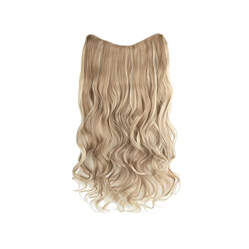 Natürliche Perücke for Frauen mit langen lockigen Haaren und großen Wellen in einteiligen, flauschigen V-förmigen Haarverlängerungen (Color : 16, Size : 22 inch) von JABSY