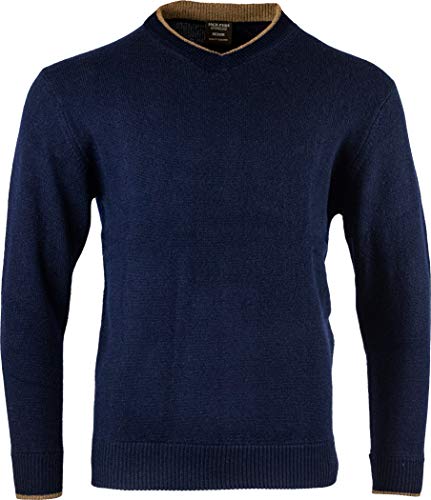 JACK PYKE Ashcombe - Pullover mit V-Ausschnitt - 100% Lammwolle - Dunkelblau - XL von JACK PYKE