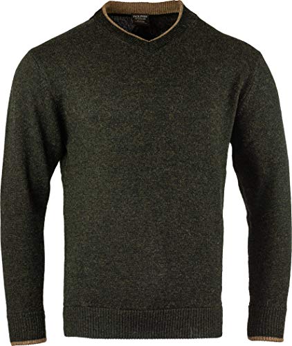 JACK PYKE Ashcombe - Pullover mit V-Ausschnitt - 100% Lammwolle - Dunkeloliv - XL von JACK PYKE