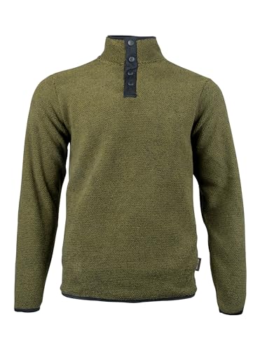 JACK PYKE Ashdown Herren Fleece Pullover Top - Leichte Snap-Front Fleecejacke, Elastische Bündchen & Taschen, Feldpullover für Wandern, Arbeit & Outdoor Wear, S-3XL, grün, XL von JACK PYKE