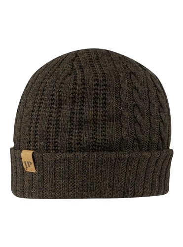 JACK PYKE Merino Wolle Beanie Mütze Unisex - Leichte & Warme Winter Beanie Mützen für Damen & Herren, Zopfmuster, Faltbar & Praktisch, Ideal für Outdoor Wear - Beige, Grün, Braun, braun, Einheitsgröße von JACK PYKE