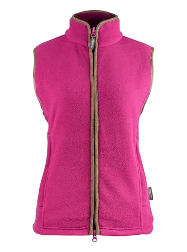 JACK PYKE Countryman Fleeceweste für Damen, 300 g Thermo-Fleece, Ärmellose Outdoor Weste mit Doppelreißverschluss & Reißverschlusstaschen für Reisen, Spaziergänge, Freizeit - Pink - L von JACK PYKE