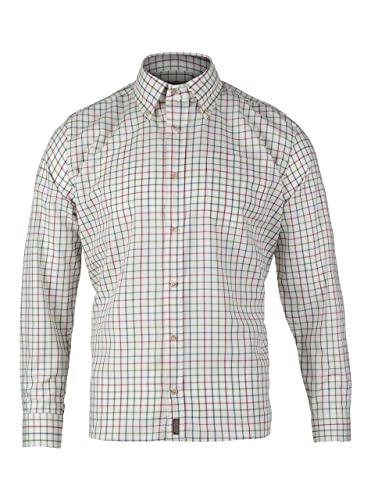 JACK PYKE Countryman Herrenhemd, kariert, 100 % pflegeleichtes Polyester, langärmelig, Button-Down-Kragen, leicht und knitterfrei, ideal für Freizeit und formelle Kleidung, Mini-kariert und mehrfarbig von JACK PYKE