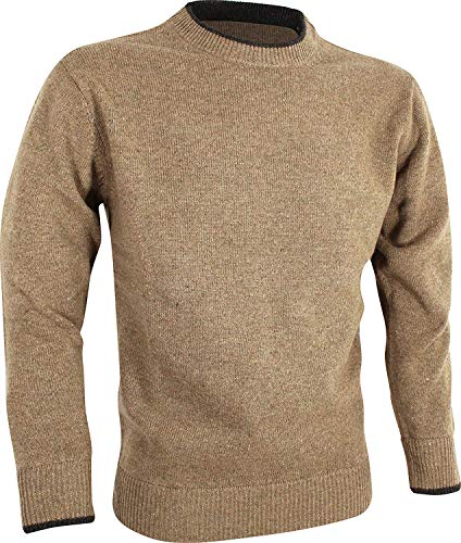 JACK PYKE - Pullover mit Rundhalsausschnitt - gestrickt aus 100% Lammwolle - Beigebraun - XXL von JACK PYKE